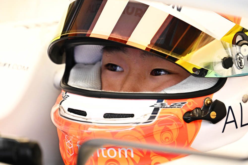 NORTHAMPTON, ENGLAND - JULY 02: Yuki Tsunoda of Japan and Scuderia AlphaTauri prepares to drive in the garage during final practice ahead of the F1 Grand Prix of Great Britain at Silverstone on July 02, 2022 in Northampton, England. (Photo by Clive Mason/Getty Images)